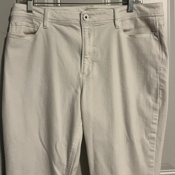 J.Jill White Denim Jeans Women’s Size‎ 12 High Rise Cropped Ankle Stretch - Picture 2 of 8